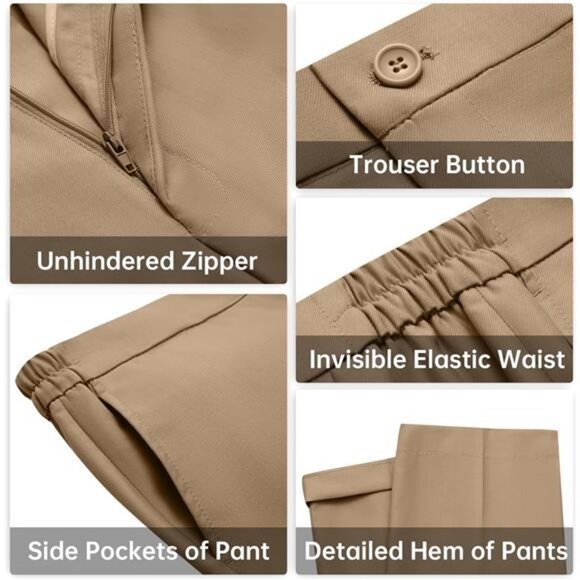 2Piece Office Suit Lady Peaked Lapel Slim Fit One Button Blazer Jacket and Pants - Picture 4 of 7